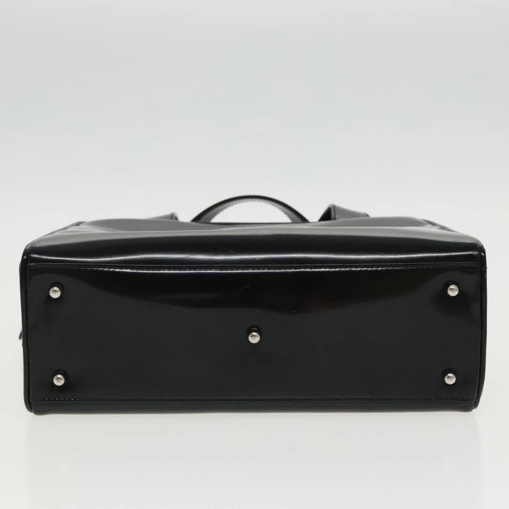 GUCCI Hand Bag Enamel 2way Black Silver 000 2058 0505 5 Auth ep6209 - Picture 5 of 16